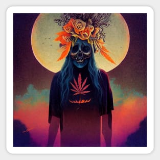 Hippie Weed Horror Sticker